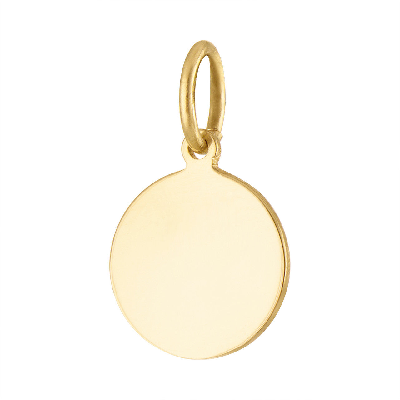 Small Initial Disc 14K Gold Charm